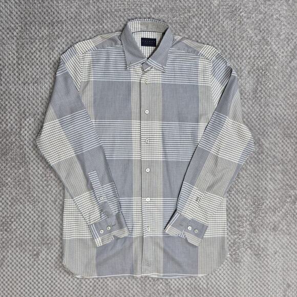 Calder Carmel Limited Edition 1/70 Shirt Blue Plaid Button Down Medium Cotton - Picture 1 of 8